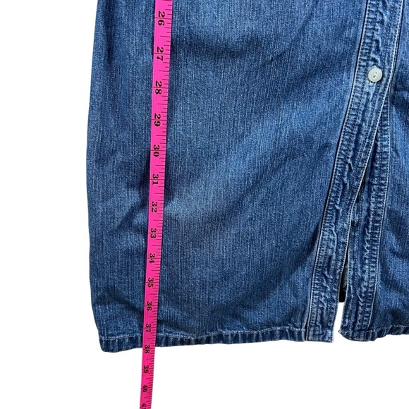 Vintage Polo Ralph Lauren 100% Cotton Blue Denim Shirt Long-Sleeved Jean Dress 4 - Picture 4 of 8